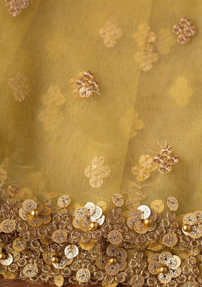 Mehendi Sequins Net Designer Dupatta - koskii