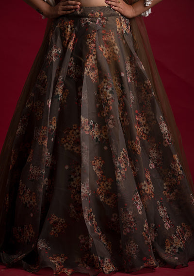 Mehendi Sequins Tissue Designer Lehenga - koskii