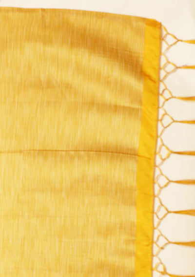 Mustard Zariwork Art Silk Designer Saree - koskii