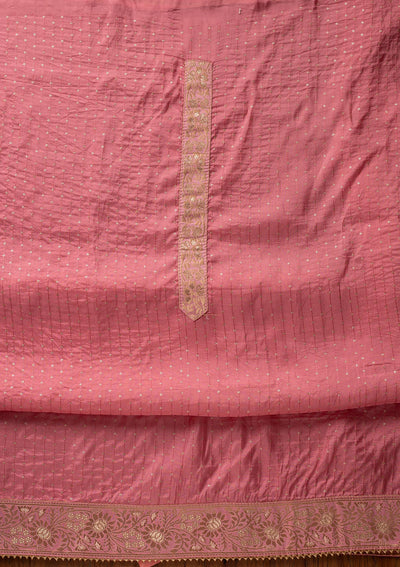 Onion Pink Sequins Semi Crepe Designer Unstitched Salwar Suit - koskii