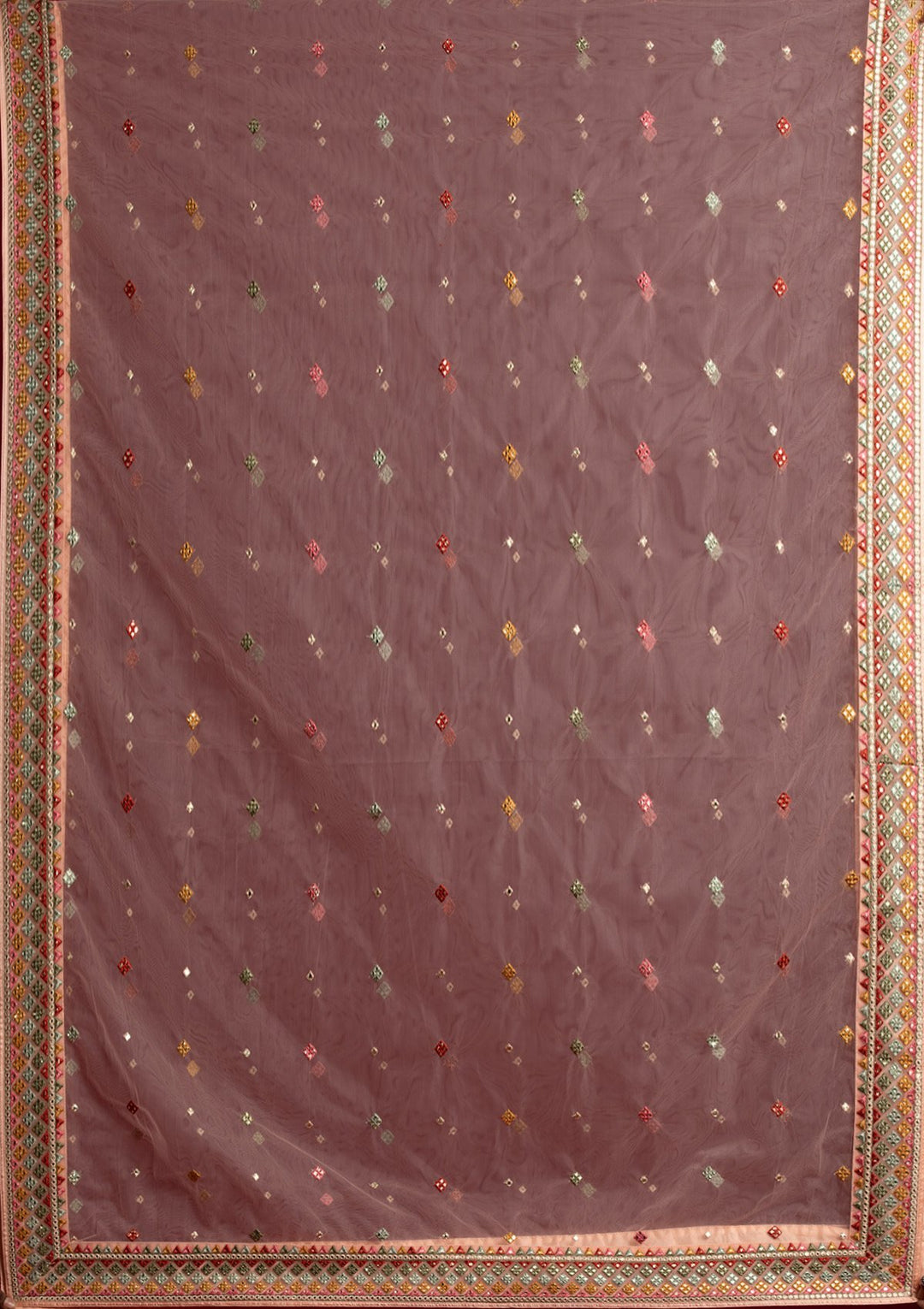 Peach Gotapatti Net Designer Lehenga - koskii