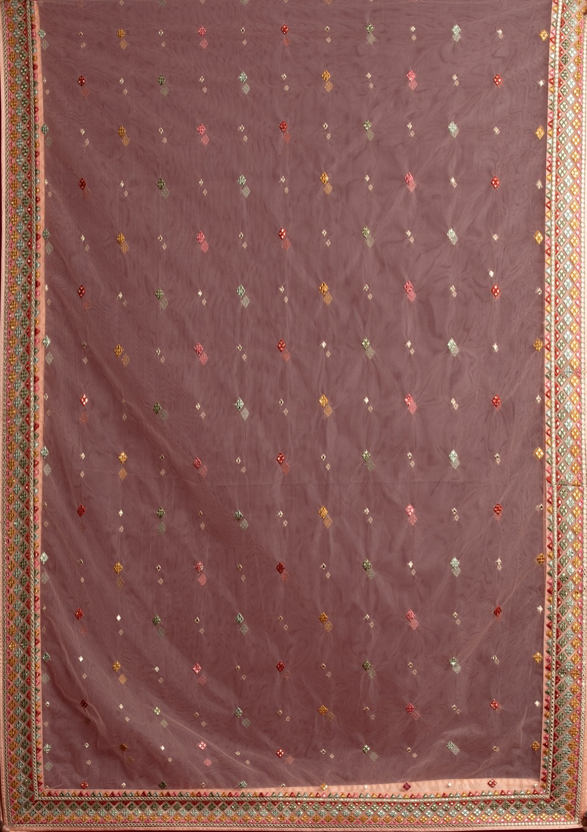 Peach Gotapatti Net Designer Lehenga - koskii