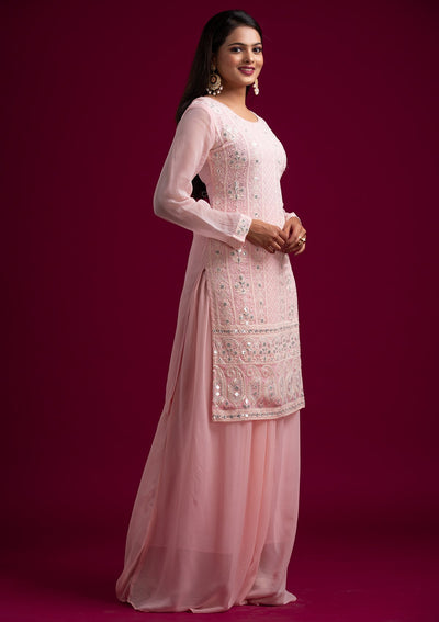 Pink Chikankari Georgette Designer Salwar Suit - koskii