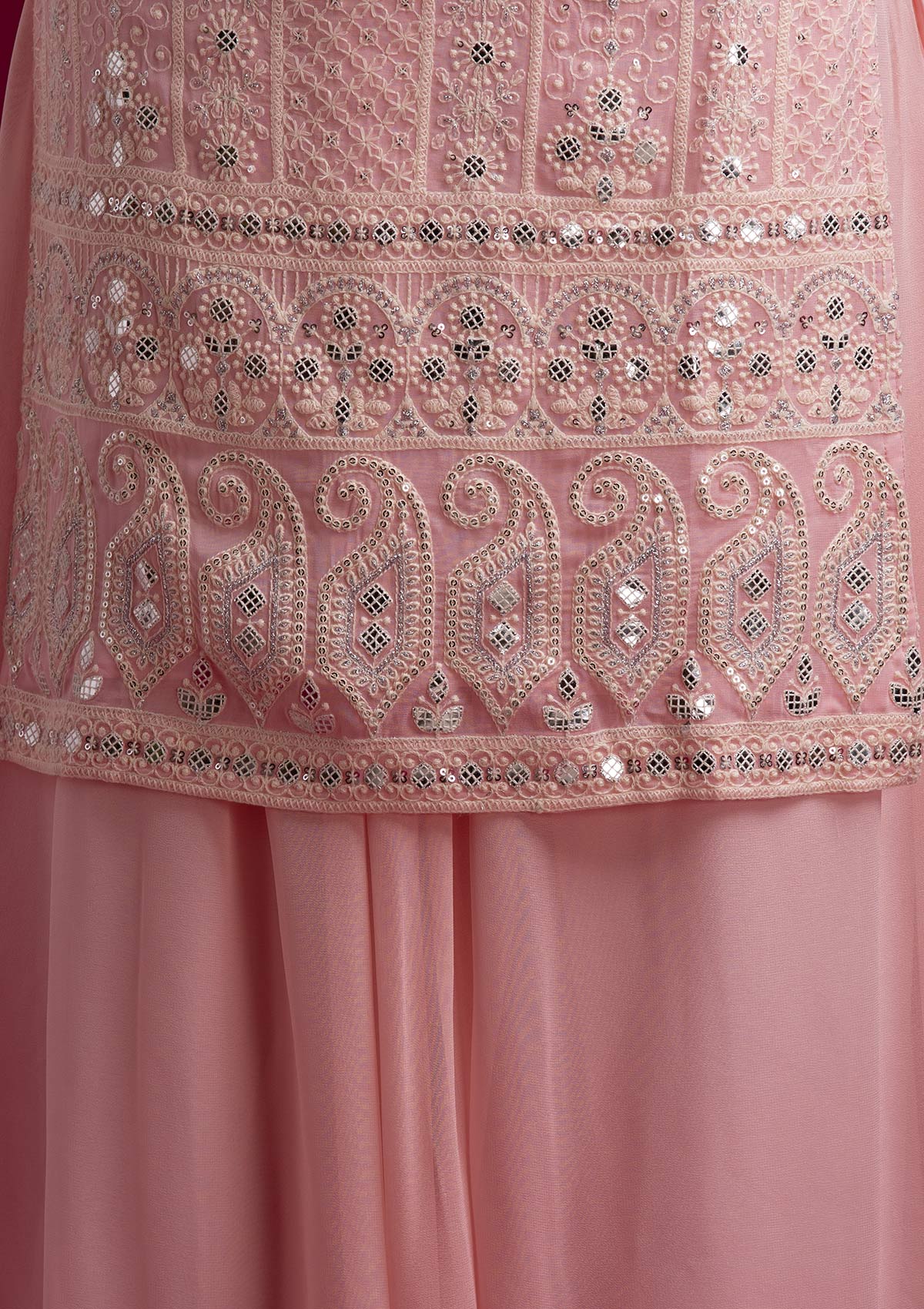 Pink Chikankari Georgette Designer Salwar Suit - koskii