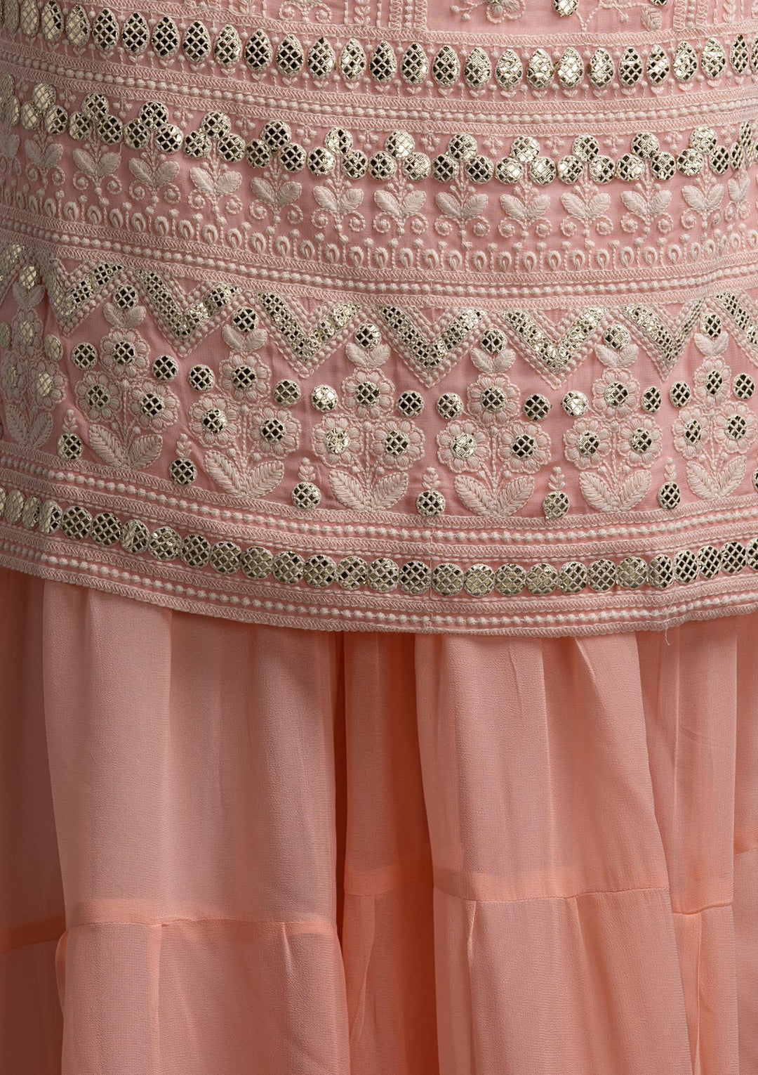 Pink Sequins Georgette Designer Salwar Suit - koskii