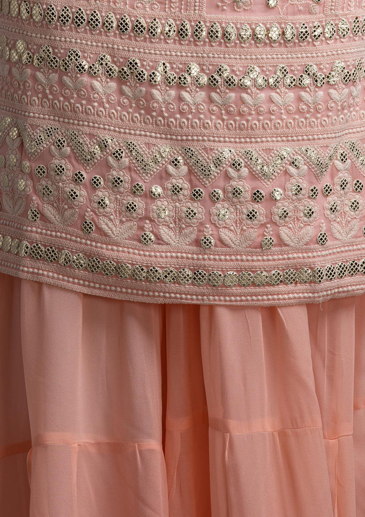 Pink Sequins Georgette Designer Salwar Suit - koskii