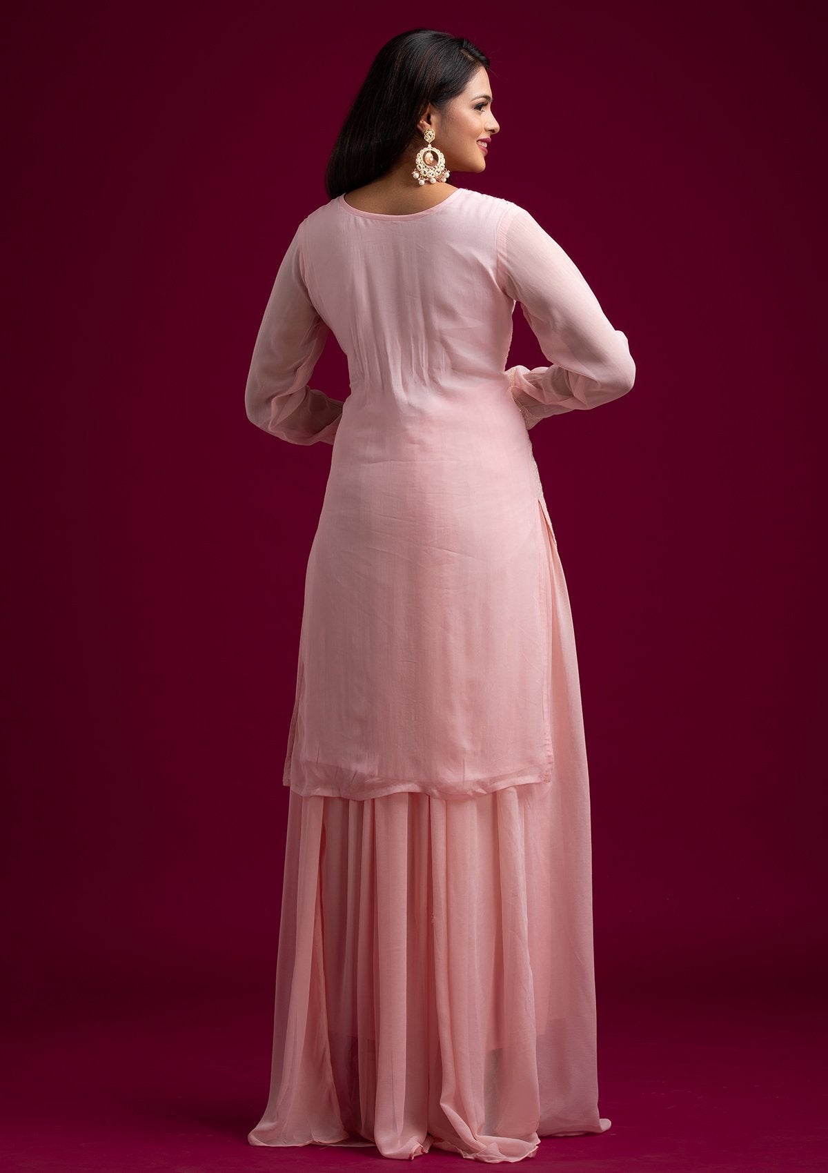 Pink Chikankari Georgette Designer Salwar Suit - koskii