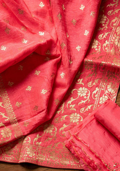 Pink Stonework Chanderi Designer Salwar Suit - koskii