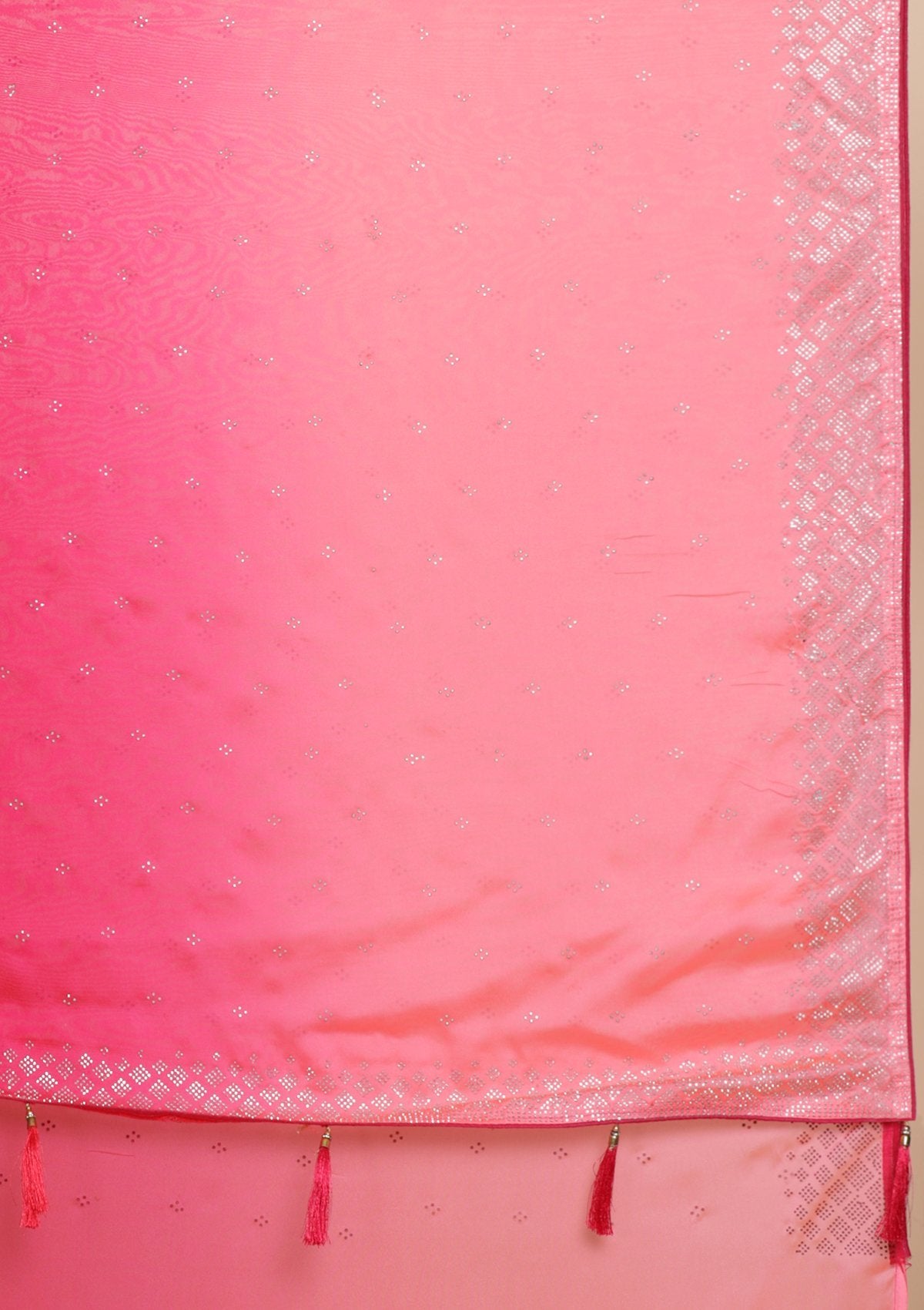 Pink Swarovski Satin Designer Saree - koskii