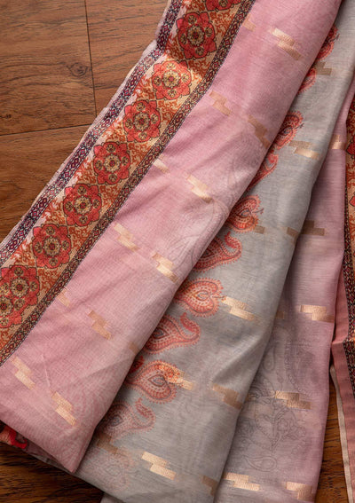 Pink Threadwork Georgette Designer Unstitched Salwar Suit - koskii