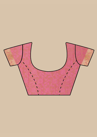 Pink Zariwork Art Silk Designer Saree - koskii
