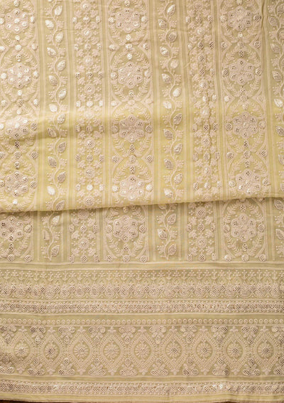 Pista Green Chikankari Georgette Designer Unstitched Salwar Suit - koskii