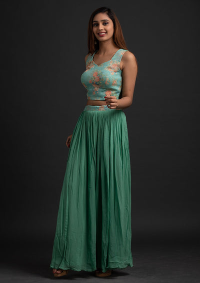 Pista Green Sequins Georgette Designer Salwar Suit - koskii