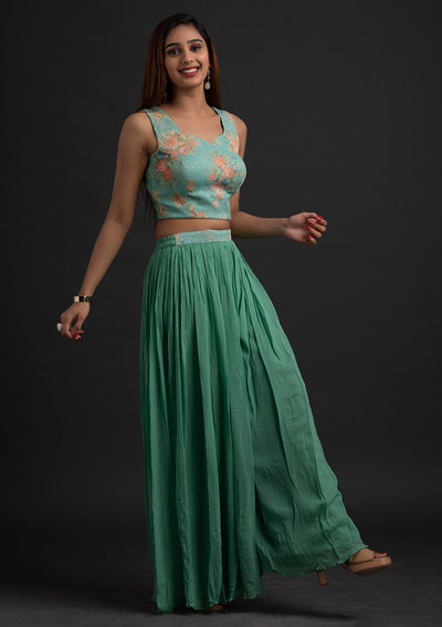 Pista Green Sequins Georgette Designer Salwar Suit - koskii