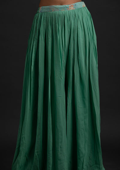 Pista Green Sequins Georgette Designer Salwar Suit - koskii
