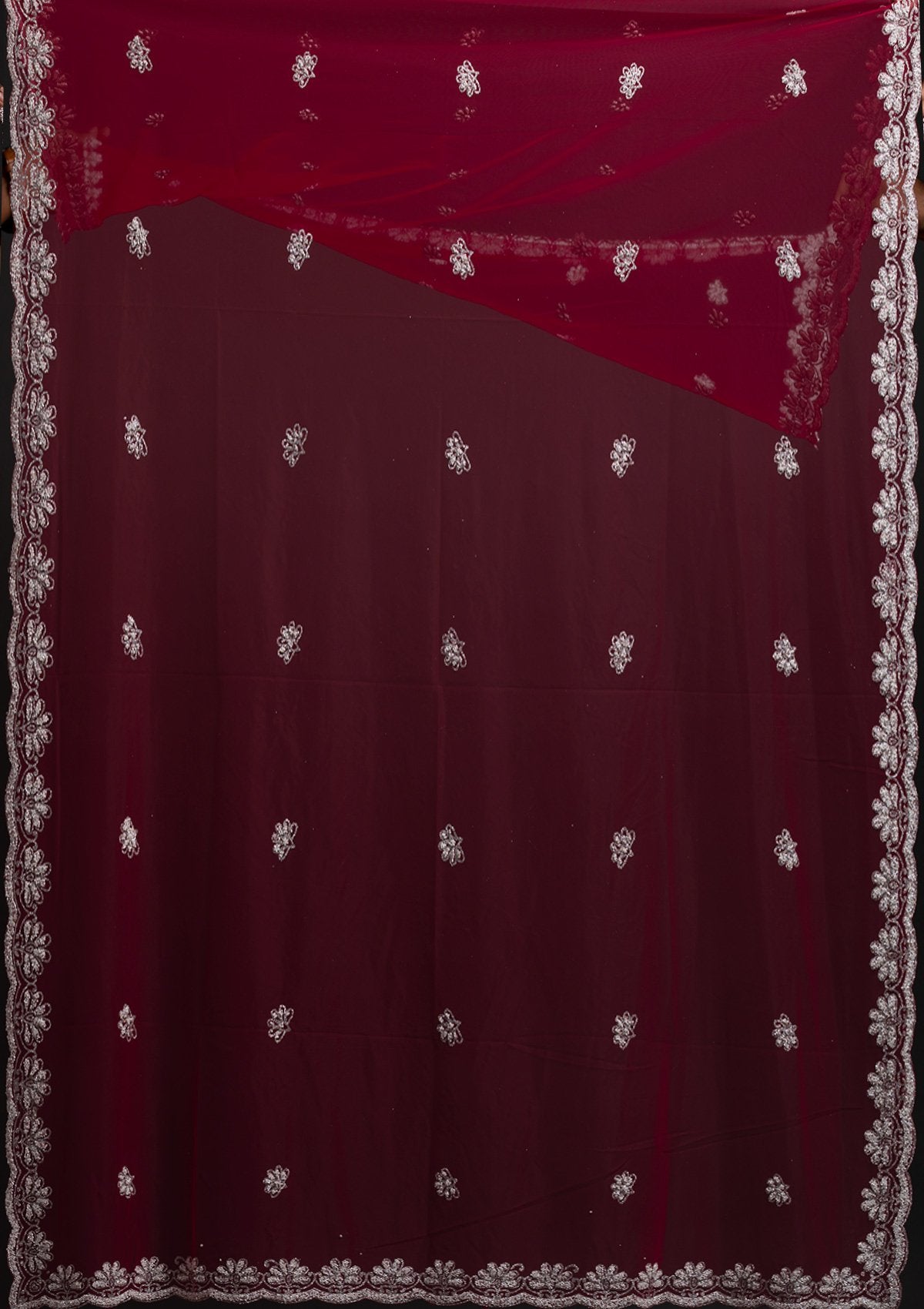 Rani Pink Glitter Net Designer Lehenga - koskii