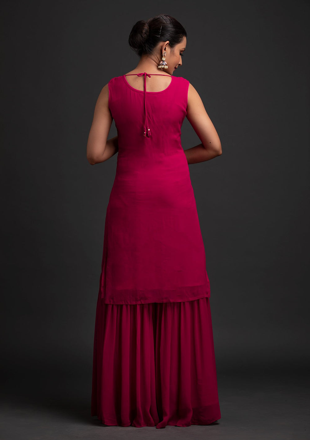 Rani Pink Sequins Georgette Designer Salwar Suit - koskii