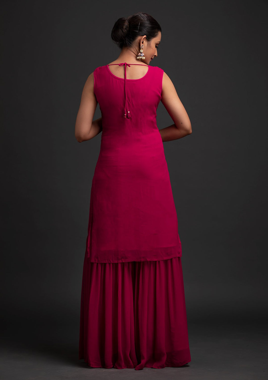 Rani Pink Sequins Georgette Designer Salwar Suit - koskii