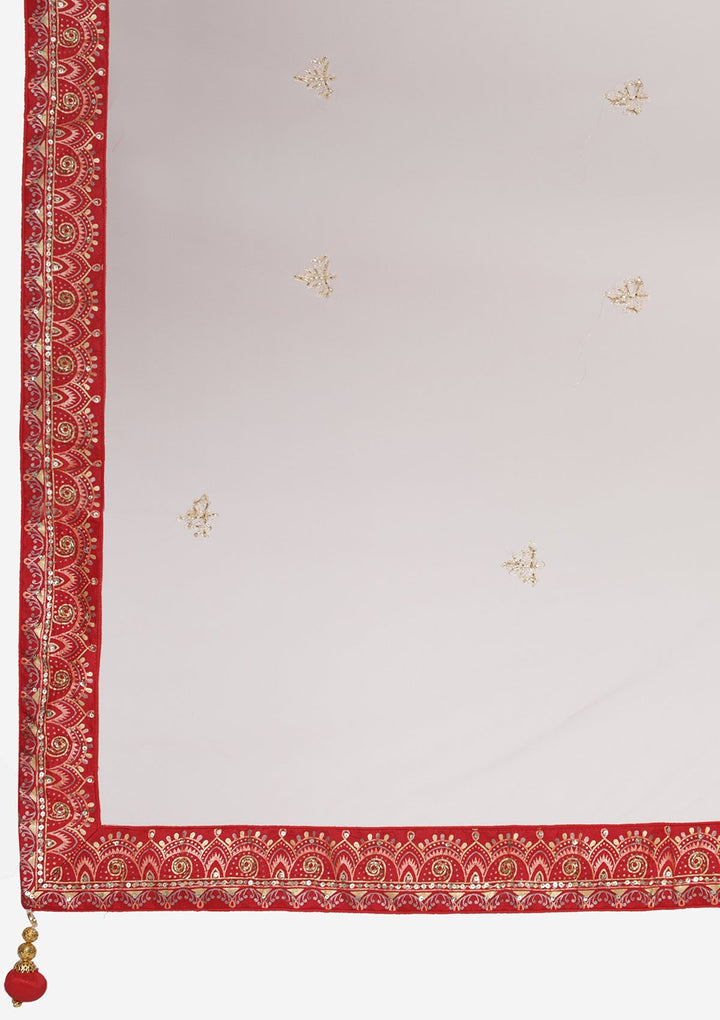 Rani Pink Cutdana Art Silk Designer lehenga - koskii