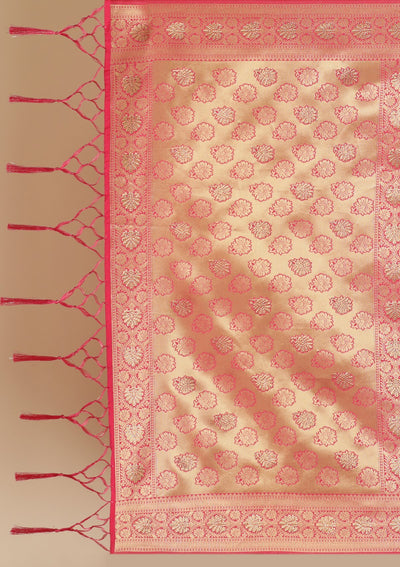 Rani Pink Swarovski  Brocade Designer Saree - koskii