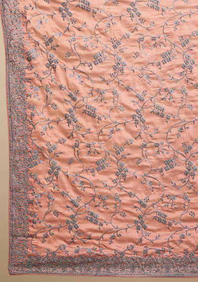 Rust Stonework  Art Silk Designer Saree - koskii