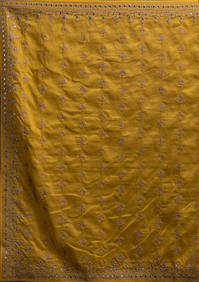 Yellow Zariwork Raw Silk Designer Saree - koskii
